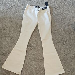 Hollister Women's Off-White Flare Jeans